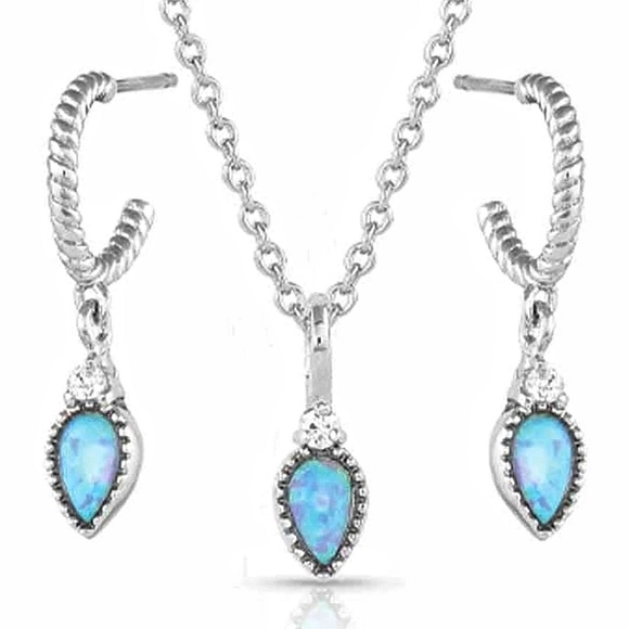 Montana Silversmiths Petite Dainty Charm Opal Jewelry Set Retail $80 - Picture 2 of 12